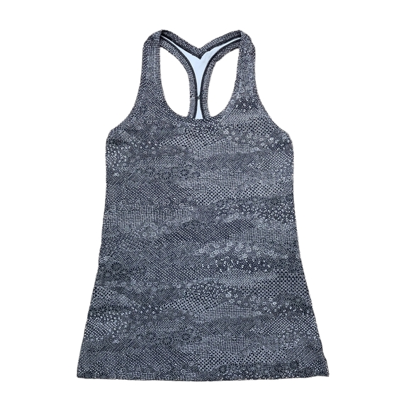 lululemon athletica Tops - Lululemon Cool Racerback II Meisai Ice Grey Black Tank Top